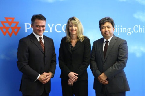 Polycom��̫�^(q��)�����ձȺ����������ޅ^(q��)����Hansjoerg Wagner (��һ)��Polycomȫ���N�ۈ�(zh��)�и�����Tracey Newell(����)��Polycom�Ї��^(q��)����(j��ng)�����(��һ)